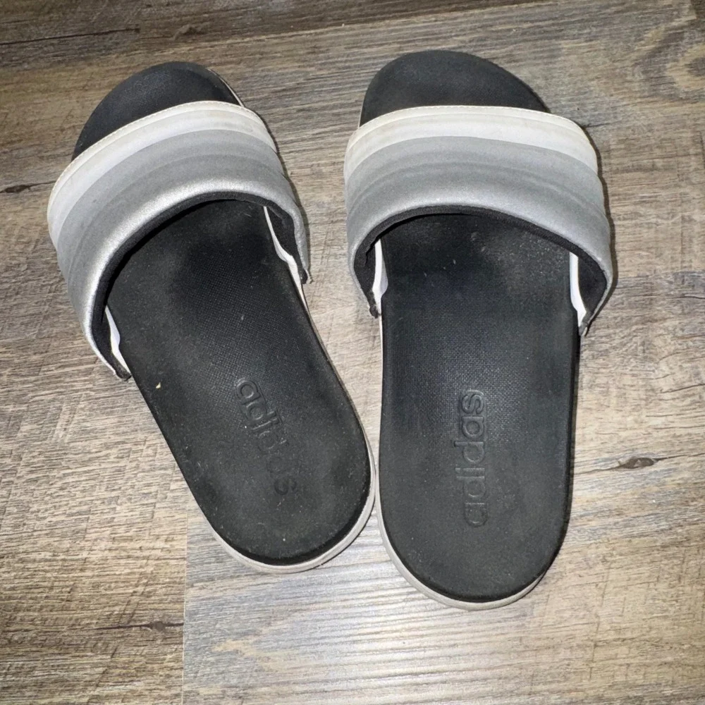 Adidas Adilette CF+ Armand Mens 7 Womens 8 Black Gray White Comfort Slides